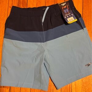 Speedo Men's Blue and Black Swim Shorts